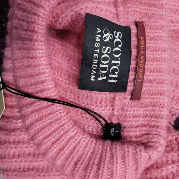 SCOTCH & SODA CHUNKY COLORBLOCK SWEATER IN PINK COMBO Large - Picture 7 of 8
